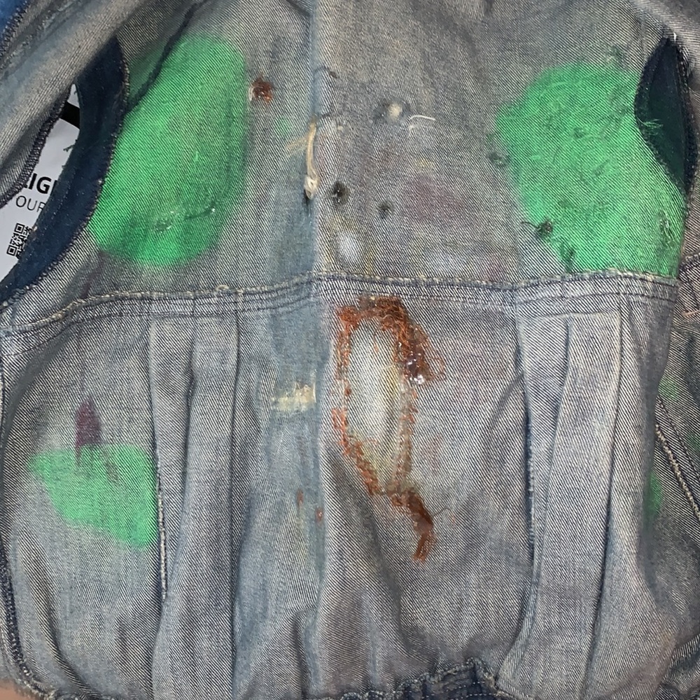 🌈Vintage 80’s Hand Painted Decorated Denim Vest - Picture 14 of 15